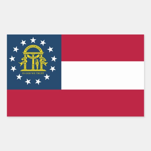 Vlag van Georgia Rechthoekige Sticker (Voorkant)