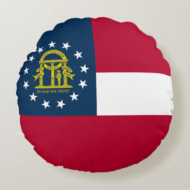 Vlag van Georgia Rond Kussen (Voorkant)