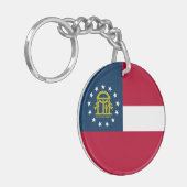 Vlag van Georgia Sleutelhanger (Voorkant Links)