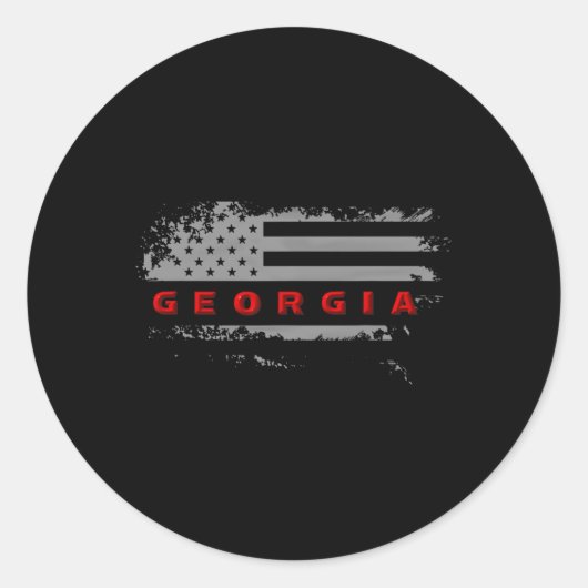 Vlag van Georgia, VS Ronde Sticker (Voorkant)