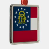 Vlag van Georgië (Amerikaanse staat) keramisch Orn Metalen Ornament (Rechts)