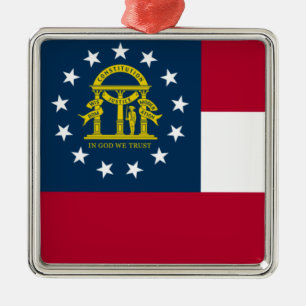 Vlag van Georgië (Amerikaanse staat) keramisch Orn Metalen Ornament