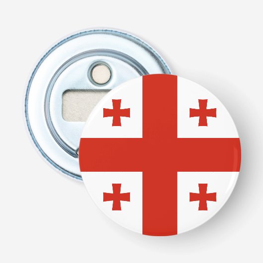 Vlag van Georgië Button Flesopener (Voorkant)