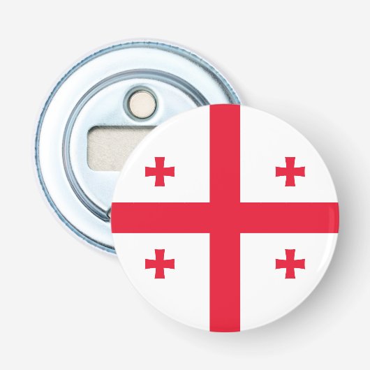 Vlag van Georgië Button Flesopener (Voorkant)