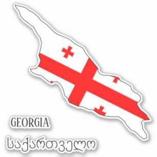 Vlag van Georgië Charmante Patriottische Kaart Sticker