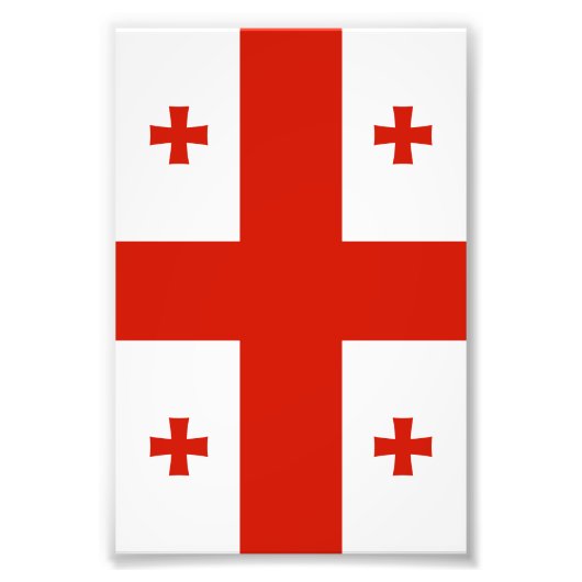 Vlag van Georgië Foto Afdruk (Voorkant)