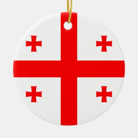 Vlag van Georgië Keramisch Ornament (Voorkant)