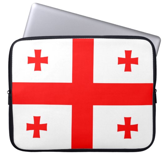 Vlag van Georgië Laptop Sleeve (Voorkant)