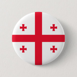 Vlag van Georgië Ronde Button 5,7 Cm
