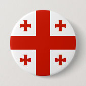 Vlag van Georgië Ronde Button 7,6 Cm (Voorkant)