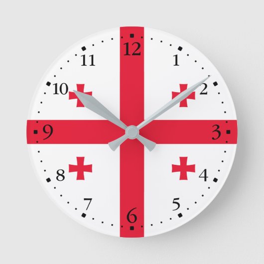 Vlag van Georgië Ronde Klok (Voorkant)