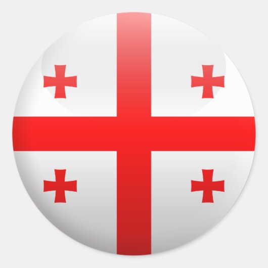 vlag van Georgië Ronde Sticker (Voorkant)