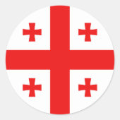vlag van Georgië Ronde Sticker (Voorkant)