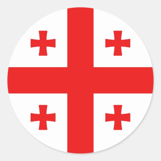 vlag van Georgië Ronde Sticker (Voorkant)