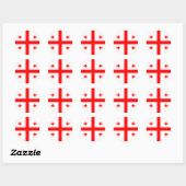 Vlag van Georgië Ronde Sticker (Vel)