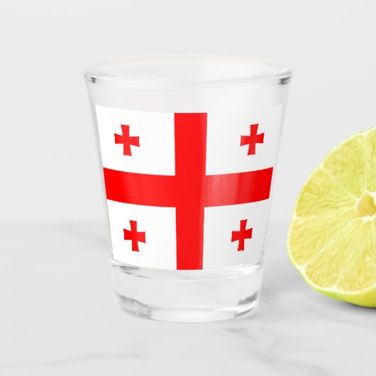 Vlag van Georgië Shot Glas (Voorkant)