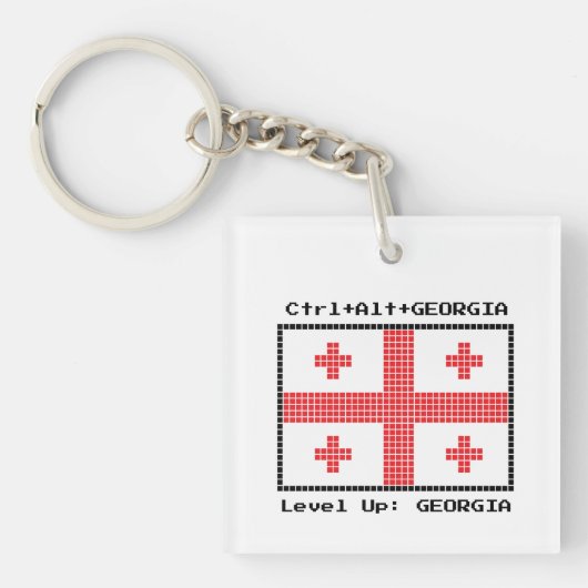 vlag van Georgië Sleutelhanger (Voorkant)