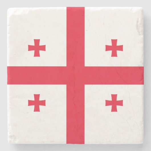 Vlag van Georgië Stenen Onderzetter (Voorkant)