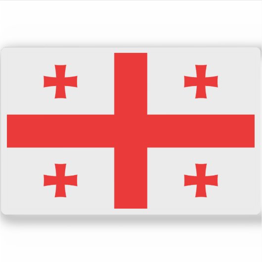 vlag van Georgië Sticker (Voorkant)