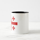 vlag van Georgië Tweekleurige Koffiemok (Center)