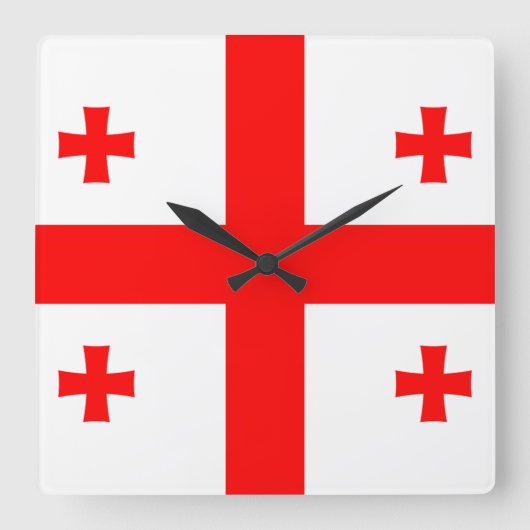 Vlag van Georgië Vierkante Klok (Voorkant)