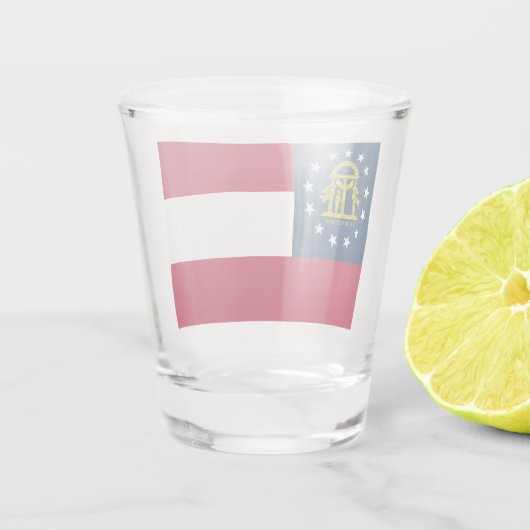 Vlag van Georgië (VS-staat) Shot Glas (Achterkant)