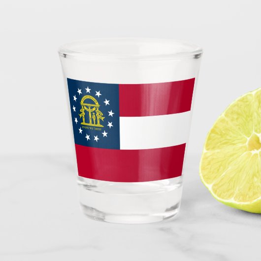 Vlag van Georgië (VS-staat) Shot Glas (Voorkant)
