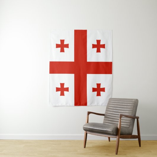 Vlag van Georgië Wandkleed (In situ)