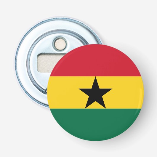 Vlag van Ghana Button Flesopener (Voorkant)