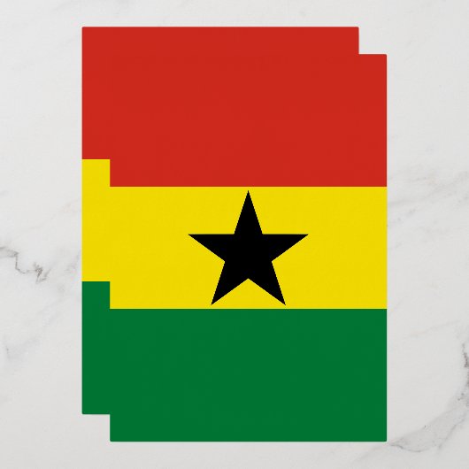 Vlag van Ghana Folie Uitnodiging (Voorkant / Achterkant)
