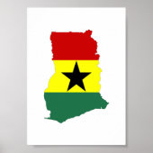 vlag van ghana land vlag plattegrond silhouet symb poster (Voorkant)