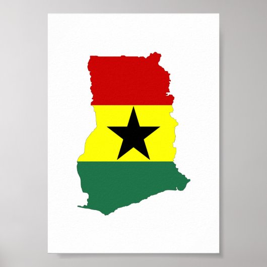 vlag van ghana land vlag plattegrond silhouet symb poster (Voorkant)