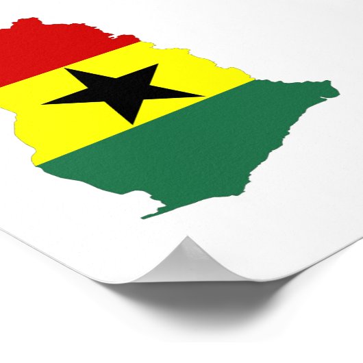vlag van ghana land vlag plattegrond silhouet symb poster (Hoek)