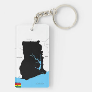 vlag van ghana - landkaart sleutelhanger