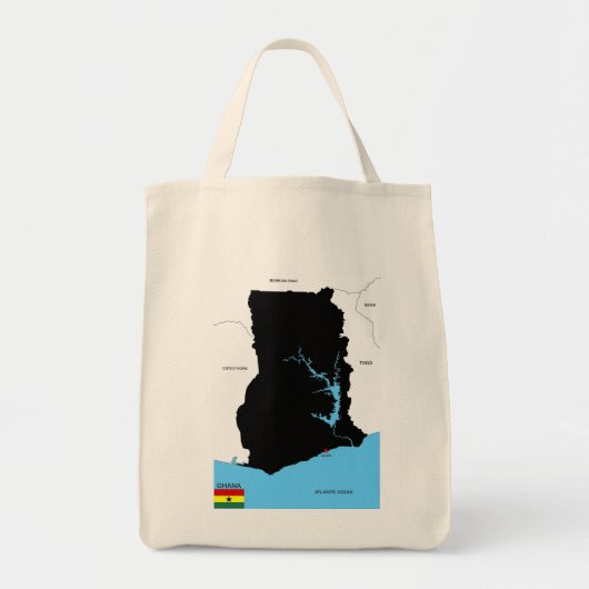 vlag van ghana - landkaart tote bag (Voorkant)