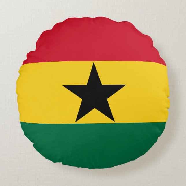 Vlag van Ghana Rond Kussen (Voorkant)