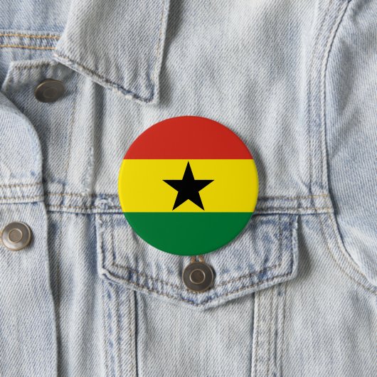 Vlag van Ghana Ronde Button 7,6 Cm (In situ)