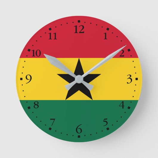 Vlag van Ghana Ronde Klok (Voorkant)