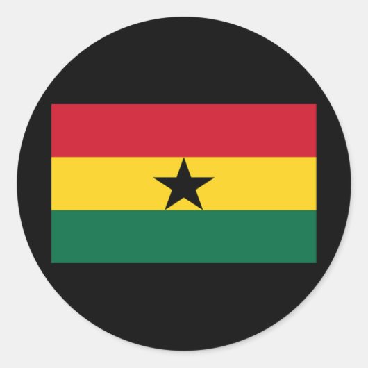 Vlag van Ghana Ronde Sticker (Voorkant)