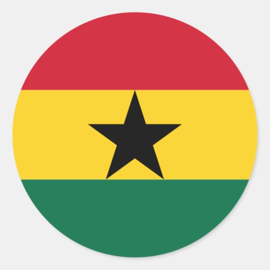 Vlag van Ghana Ronde Sticker (Voorkant)
