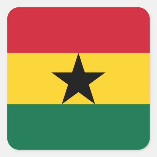 Vlag van Ghana Vierkante Sticker (Voorkant)