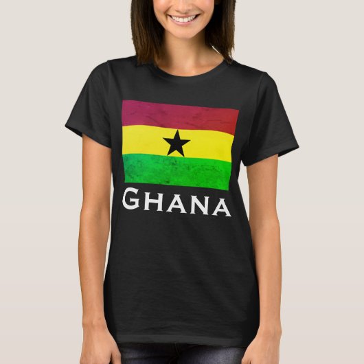 Vlag van Ghana (West-Afrika) T-shirt (Voorkant)