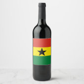 Vlag van Ghana Wijn Etiket (Voorkant)