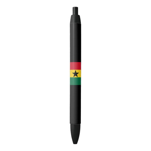 Vlag van Ghana Zwarte Inkt Pen (Voorkant Verticaal)