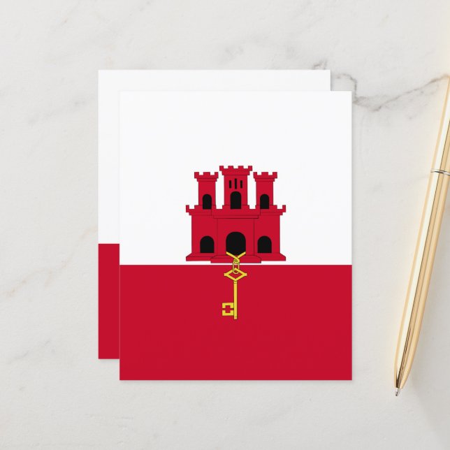 vlag van Gibraltar (Voorkant / Achterkant in situ)
