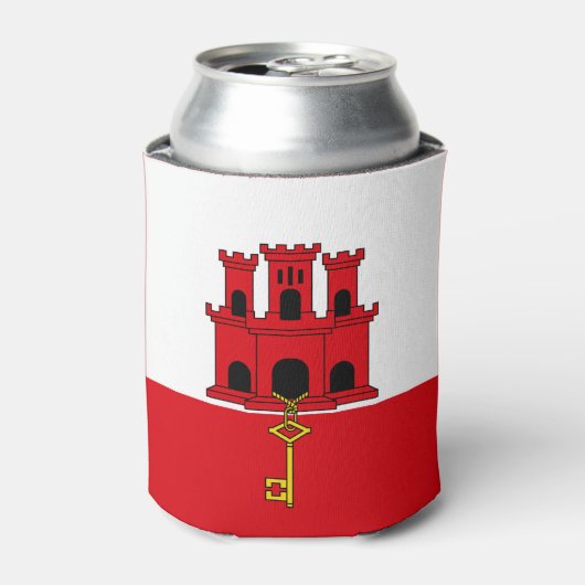 Vlag van Gibraltar Blikjeskoeler (Blikje Voorkant)