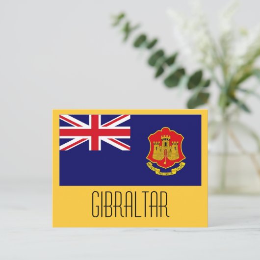 vlag van Gibraltar Briefkaart (Staand voorkant)
