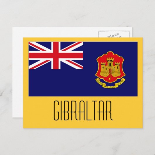 vlag van Gibraltar Briefkaart (Voorkant / Achterkant)