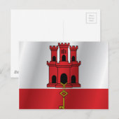 vlag van Gibraltar Briefkaart (Voorkant / Achterkant)