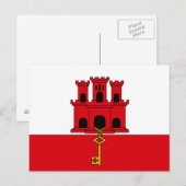 Vlag van Gibraltar Briefkaart (Voorkant / Achterkant)
